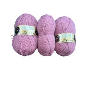 Vintage Phildar Yarn Luxe 025 Acrylic Wool Blend 50g Pink‎ 3 Skeins
